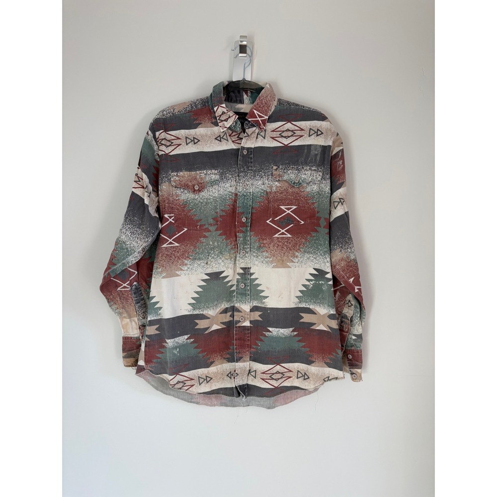 Panhandle Slim Mens Vintage Southwestern Aztec Print‎ Button Down Shirt 16x35